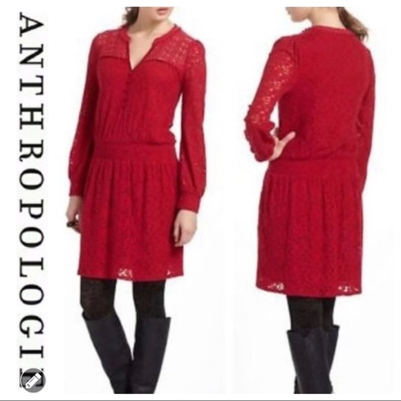 Anthropologie Dresses & Skirts - 💕SALE💕 Anthropologie Leifnotes Red Lace Dress